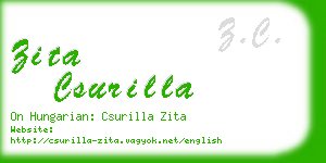 zita csurilla business card